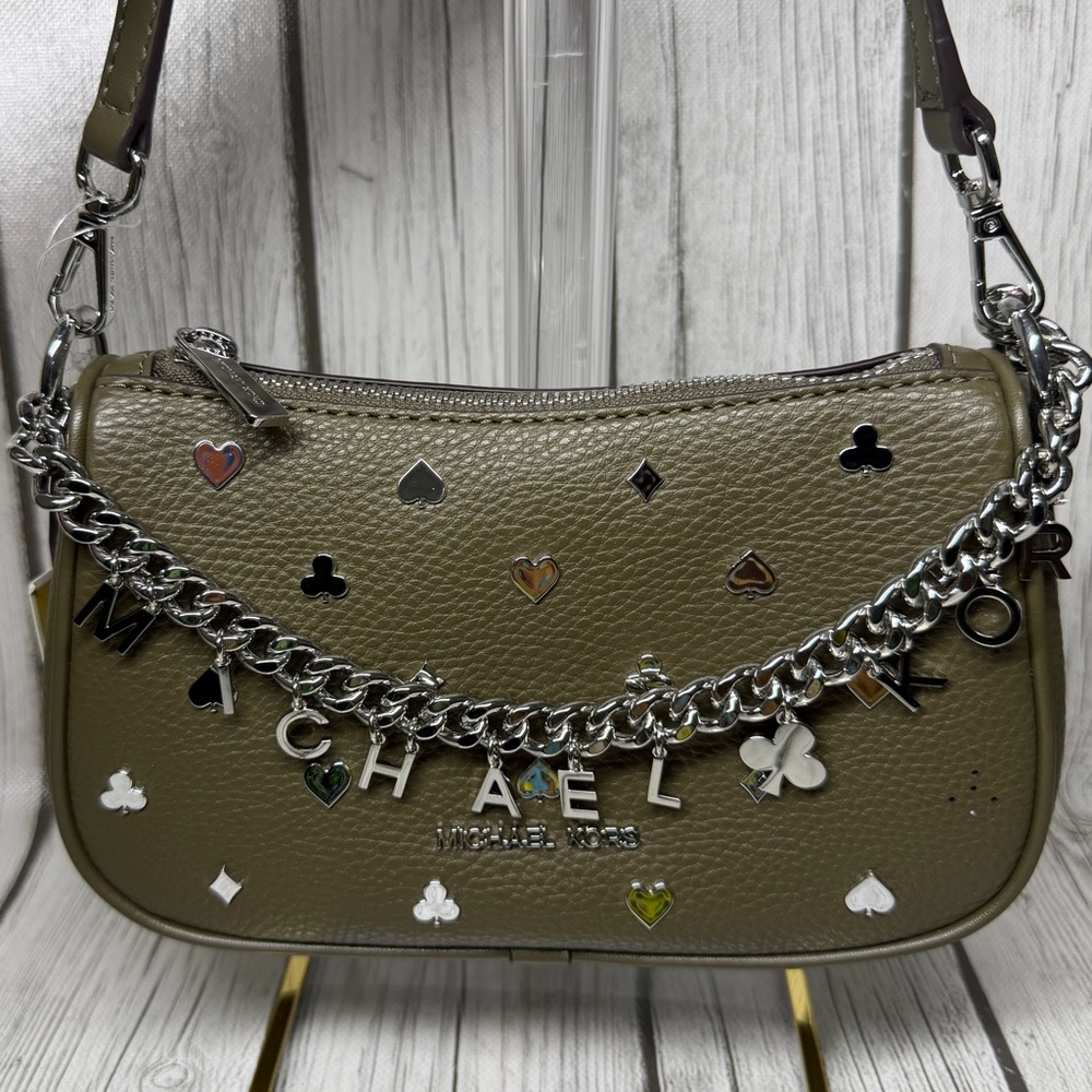 BRAND NEW Michael Kors Carmela Small Embellished Convertible Crossbody Bag